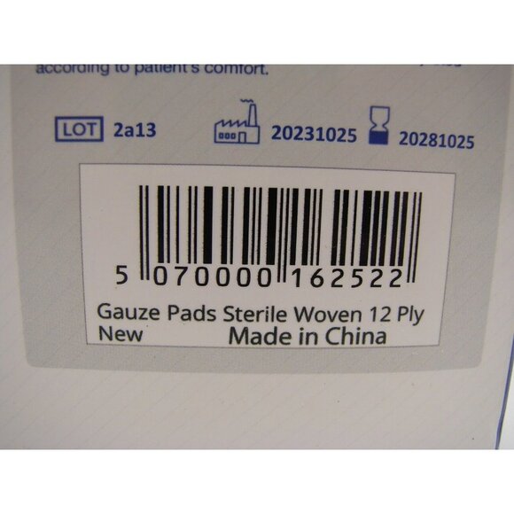 NEW Box Gauze Care Sterile Pads 100 Ct 4x4 Individual 12 Ply Wounds Dressing Cut - Picture 6 of 9